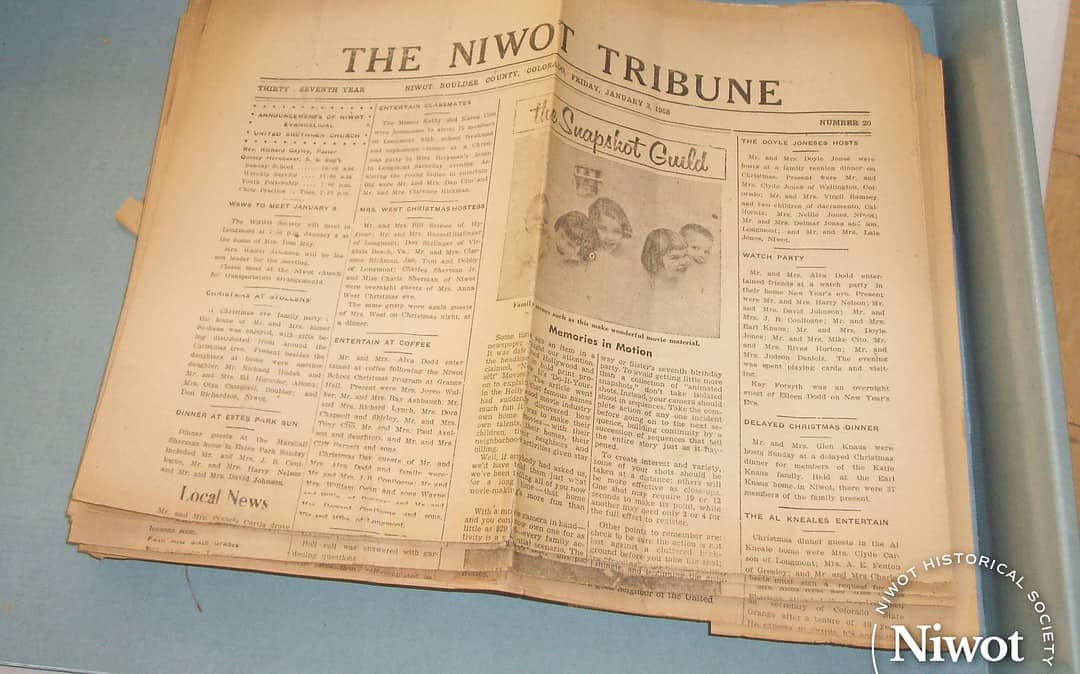 Niwot Tribune Newspapers from 1921-1958