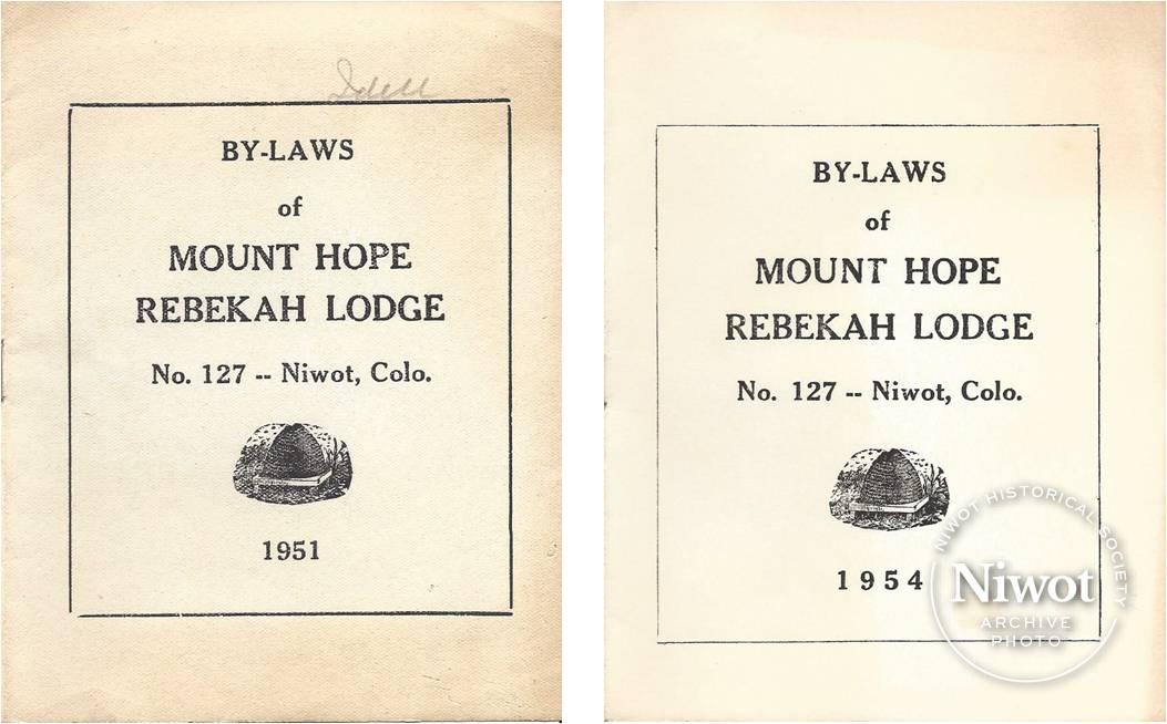 By-Laws of Mount Hope Rebekah Lodge 127 – 1951, 1954