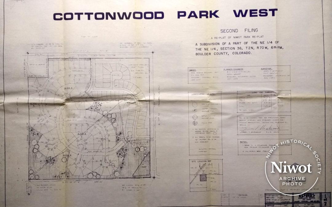 Cottonwood Park West Blueprint