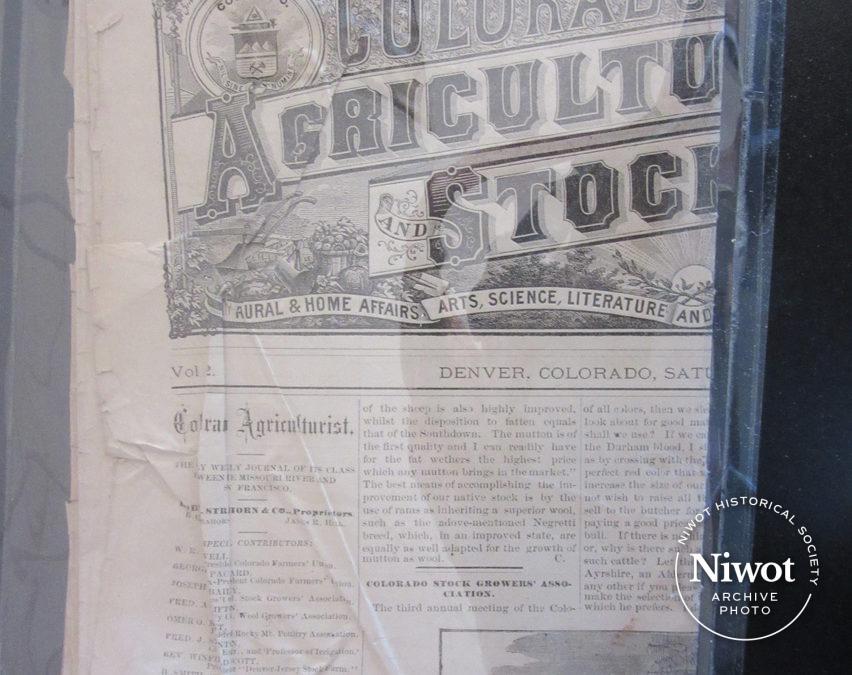 Colorado Agriculture Stock Journal 1874