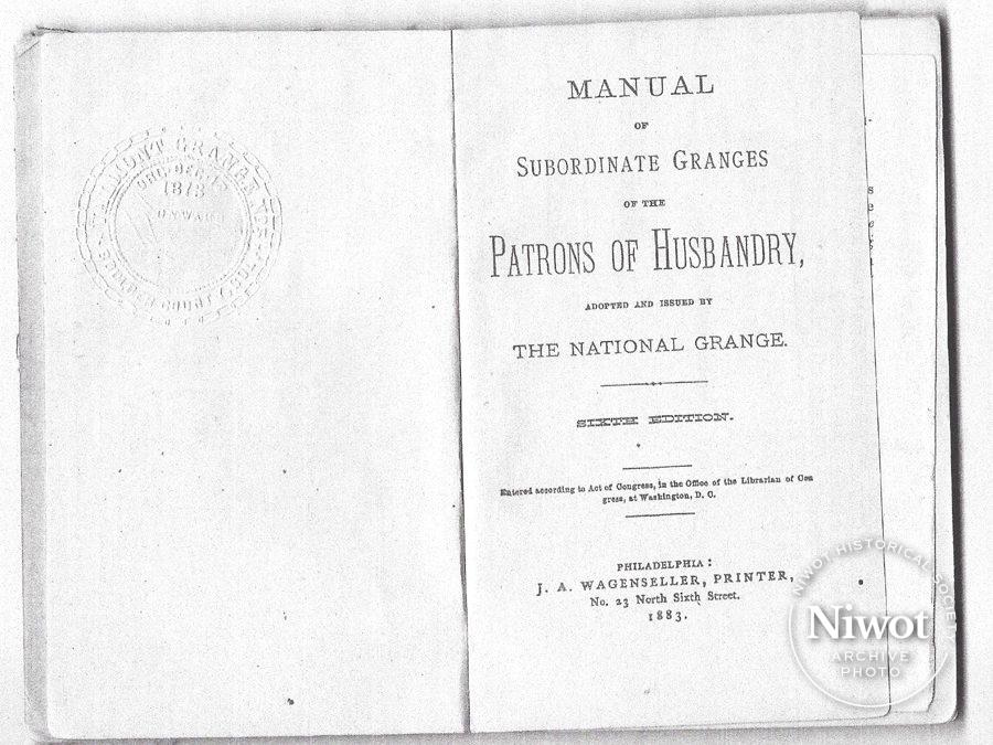 Manual of Subordinate Granges 1883