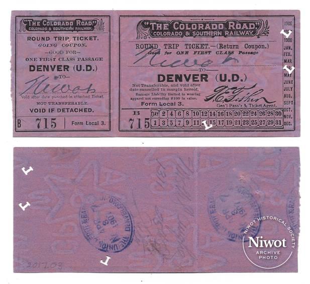 Colorado & Southern Railway Ticket Stub