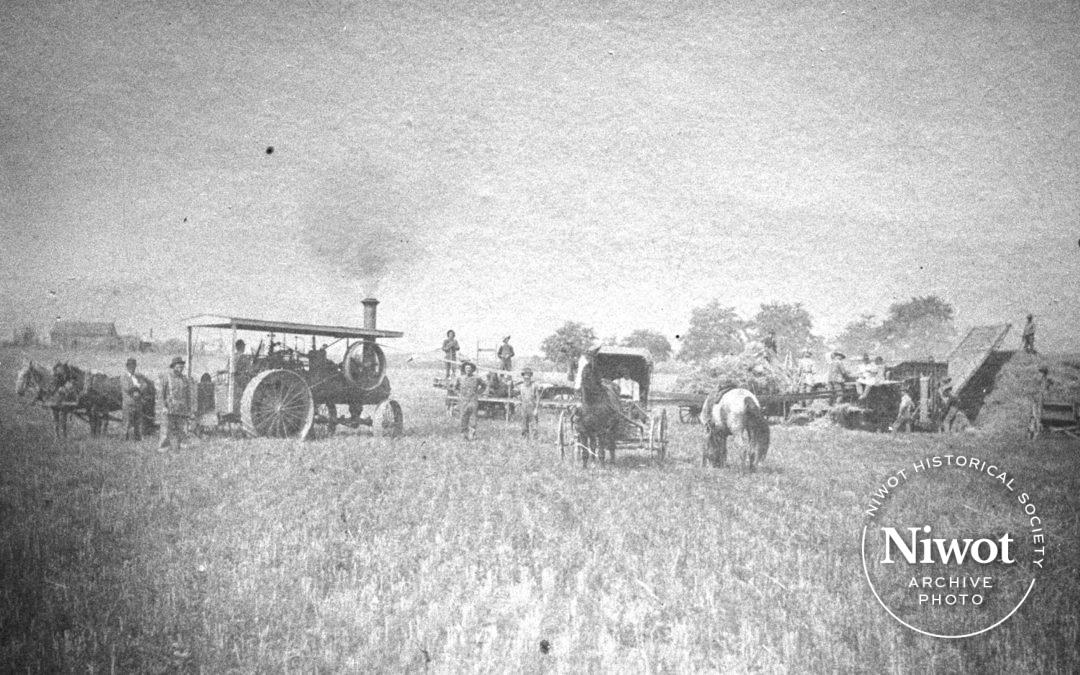 Steam Tractor and Threshing Crew
