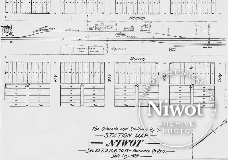 Station Map – Colorado & Southern Railway – Niwot