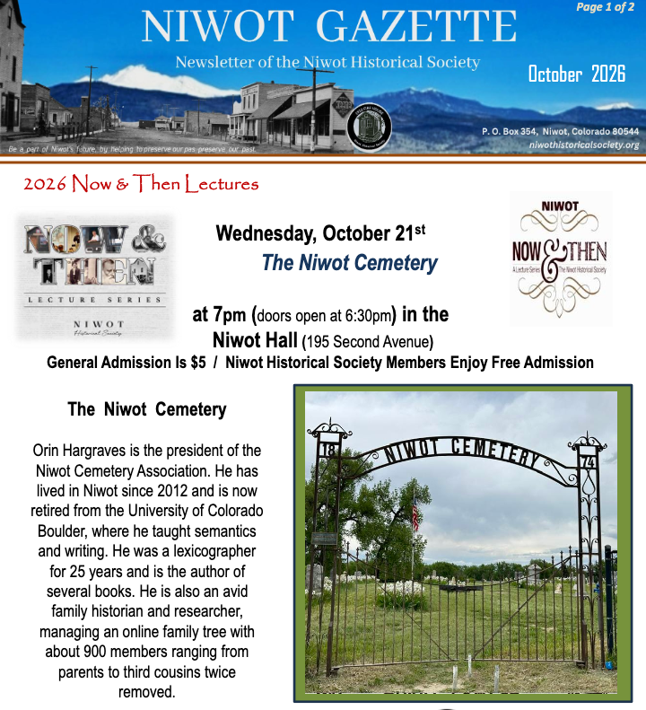 Niwot Gazette Oct 2026